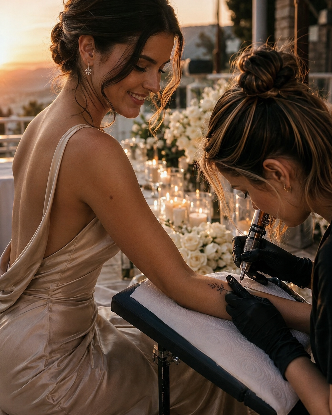 Estación de tatuajes para boda