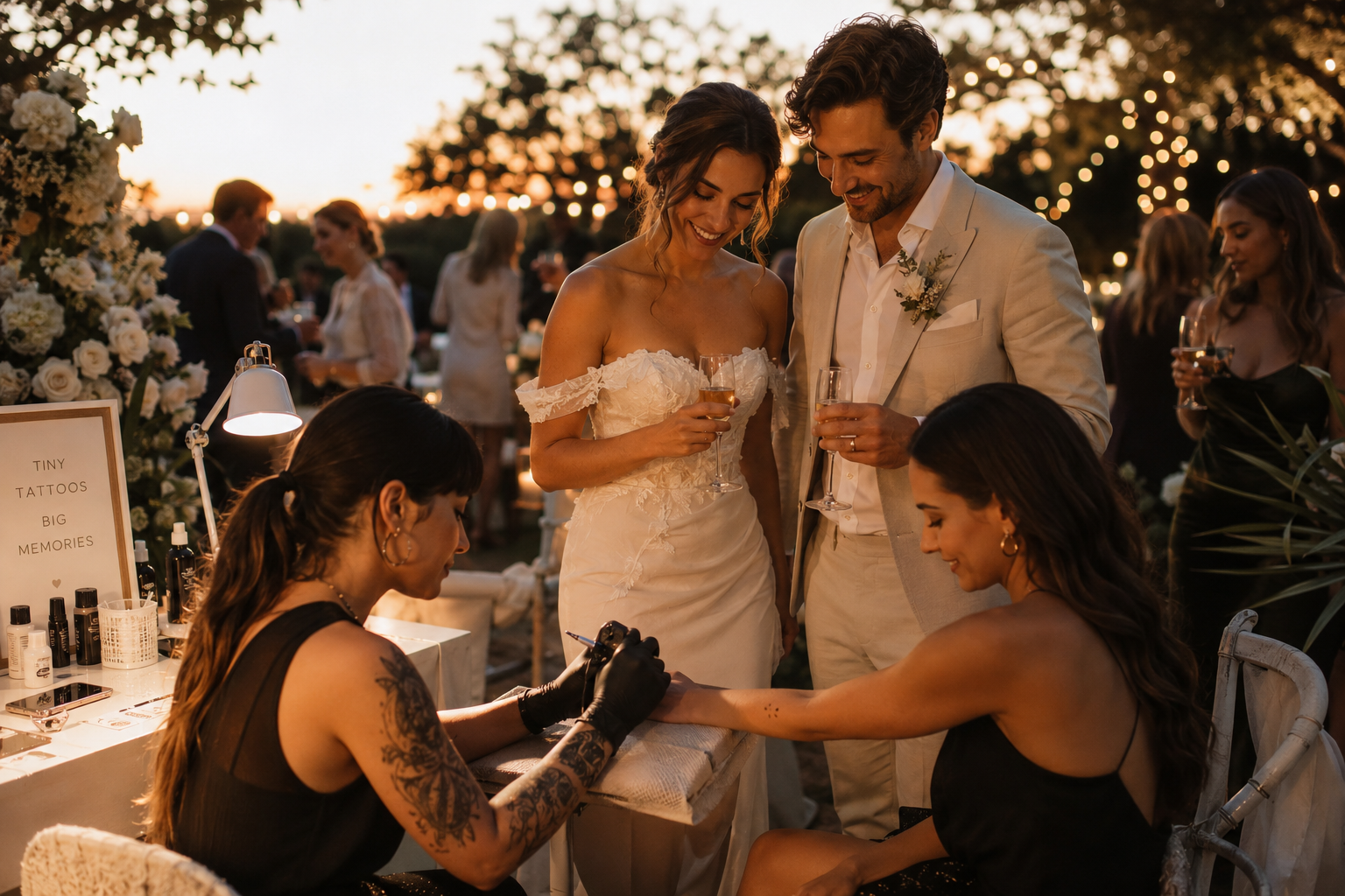 Mini tatuaje durante una celebración